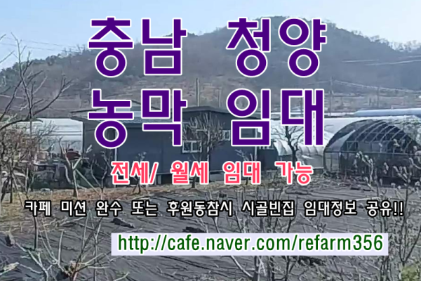 충남 청양 시골집임대 촌집임대 농가주택임대 농막임대 컨테이너임대 월세 전세 임대 귀농귀촌 농촌빈집은행